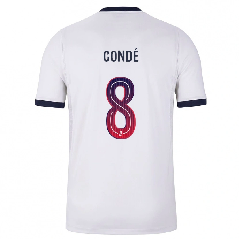 Danxen Enfant Maillot Alkaly Condé #8 Blanc Noir Rouge Tenues Extérieur 2026/27 T-Shirt