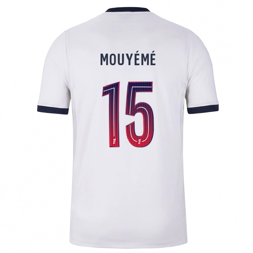 Danxen Enfant Maillot Théo Mouyémé #15 Blanc Noir Rouge Tenues Extérieur 2026/27 T-Shirt