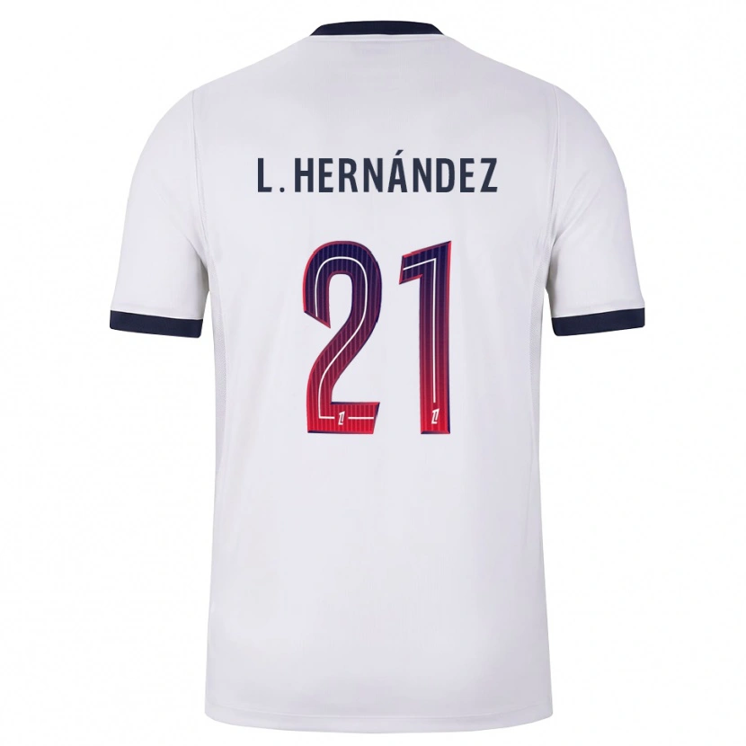 Danxen Enfant Maillot Lucas Hernández #21 Blanc Noir Rouge Tenues Extérieur 2026/27 T-Shirt