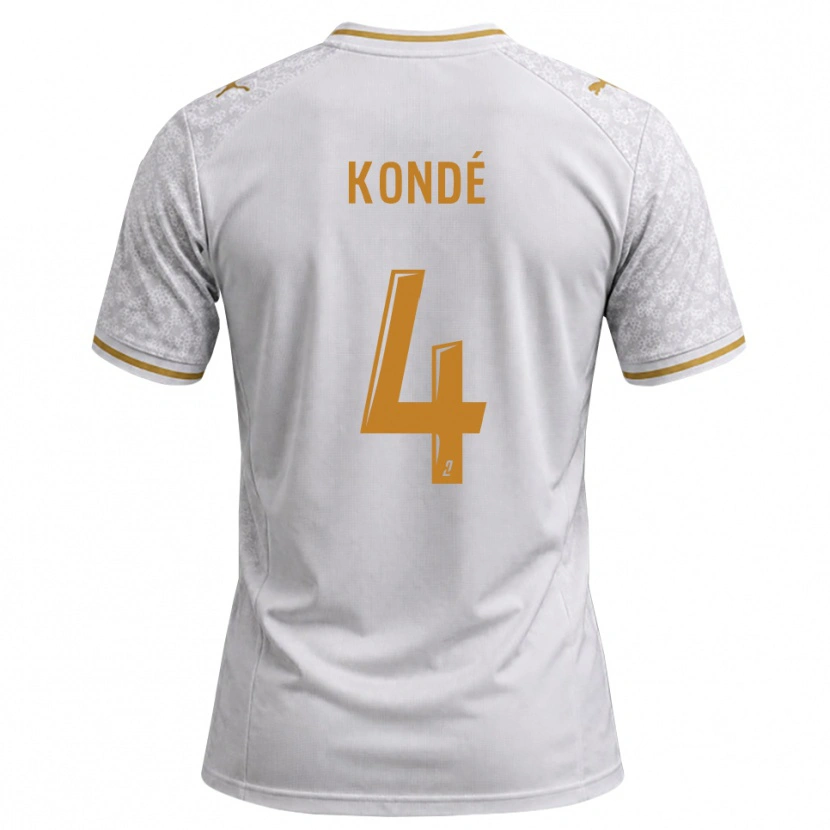 Danxen Enfant Maillot Jean-Charles Kondé #4 Blanc Gris Goldenrod Tenues Extérieur 2026/27 T-Shirt