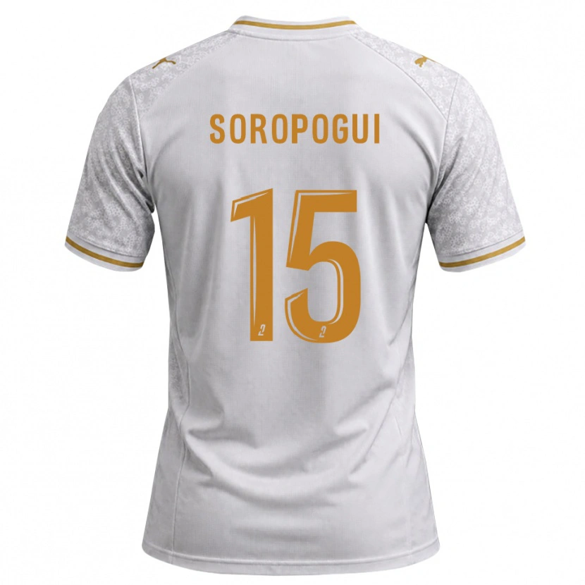 Danxen Enfant Maillot Yanis Soropogui #15 Blanc Gris Goldenrod Tenues Extérieur 2026/27 T-Shirt