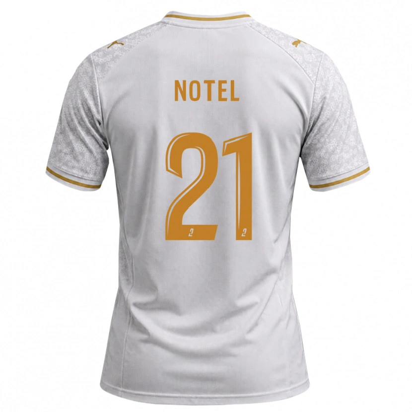 Danxen Enfant Maillot Lea Notel #21 Blanc Gris Goldenrod Tenues Extérieur 2026/27 T-Shirt
