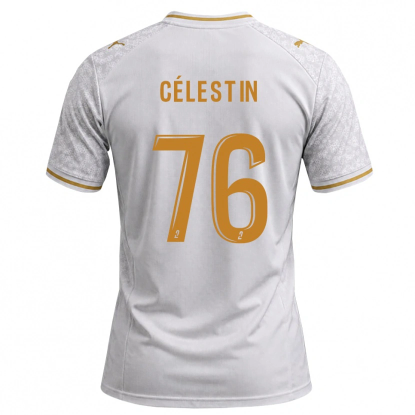 Danxen Enfant Maillot Jean-Philippe Célestin #76 Blanc Gris Goldenrod Tenues Extérieur 2026/27 T-Shirt