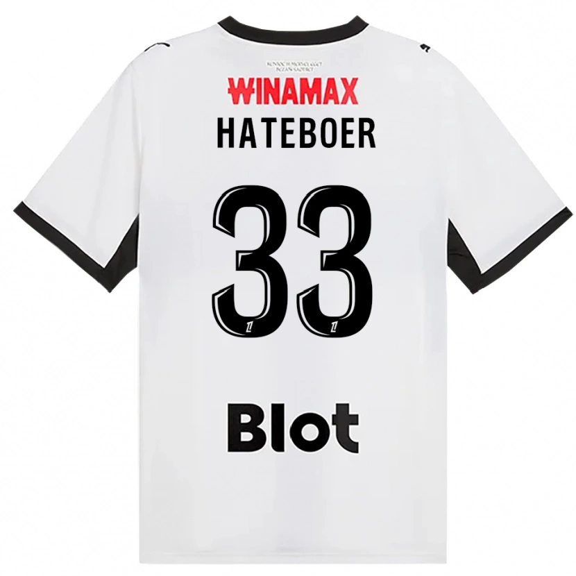 Danxen Enfant Maillot Hans Hateboer #33 Noir Blanc Rouge Tenues Extérieur 2026/27 T-Shirt