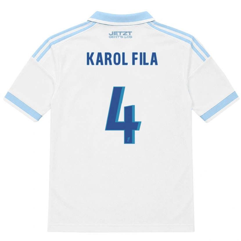 Danxen Enfant Maillot Karol Fila #4 Bleu Ciel Clair Blanc Rouge Tenues Extérieur 2026/27 T-Shirt