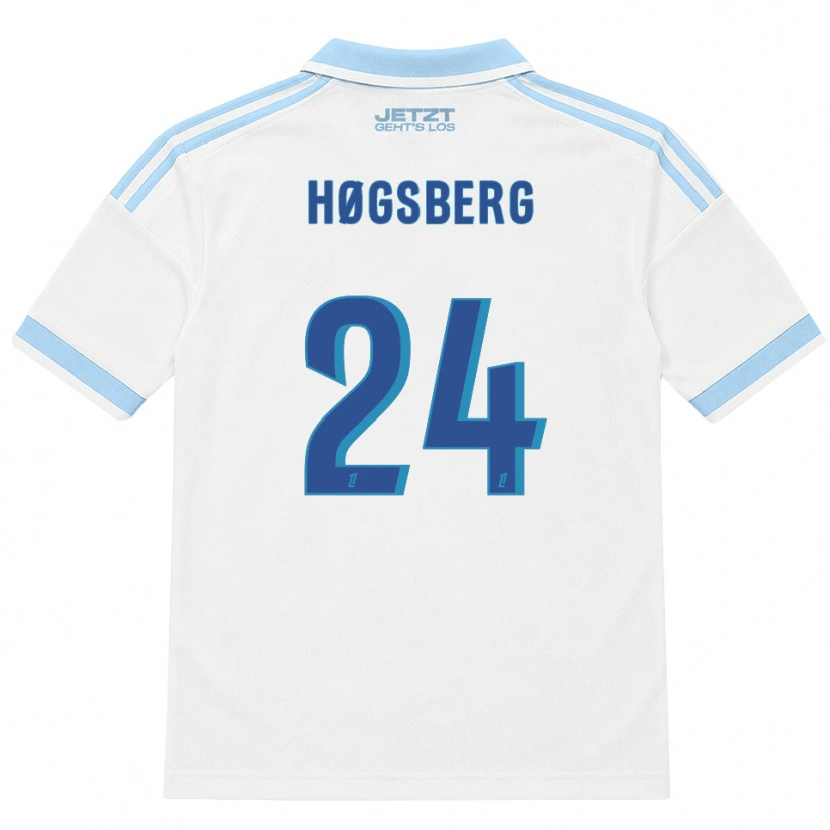 Danxen Enfant Maillot Lucas Høgsberg #24 Bleu Ciel Clair Blanc Rouge Tenues Extérieur 2026/27 T-Shirt