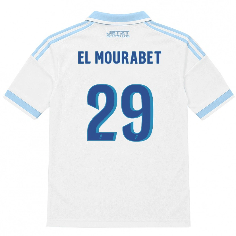 Danxen Enfant Maillot Samir El Mourabet #29 Bleu Ciel Clair Blanc Rouge Tenues Extérieur 2026/27 T-Shirt