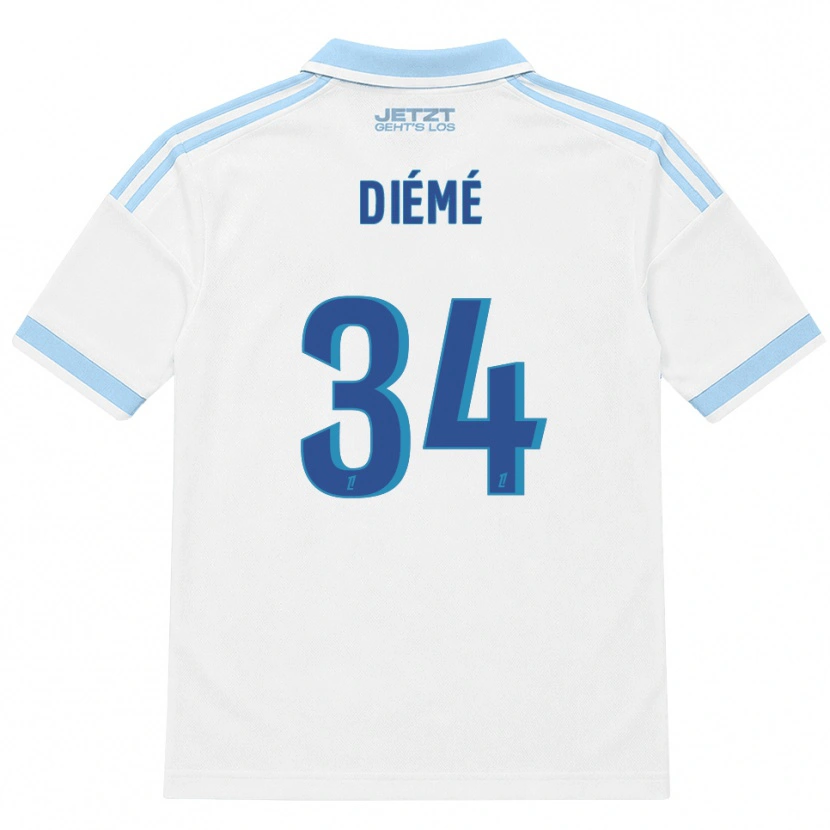 Danxen Enfant Maillot Yaya Diémé #34 Bleu Ciel Clair Blanc Rouge Tenues Extérieur 2026/27 T-Shirt