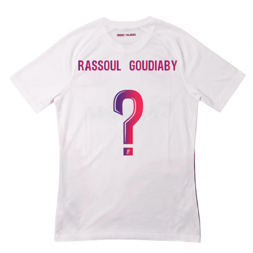 Danxen Enfant Maillot Khadim Rassoul Goudiaby #0 Blanc Rose Violet Tenues Extérieur 2026/27 T-Shirt