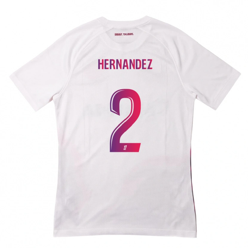 Danxen Enfant Maillot Lucie Hernandez #2 Blanc Rose Violet Tenues Extérieur 2026/27 T-Shirt