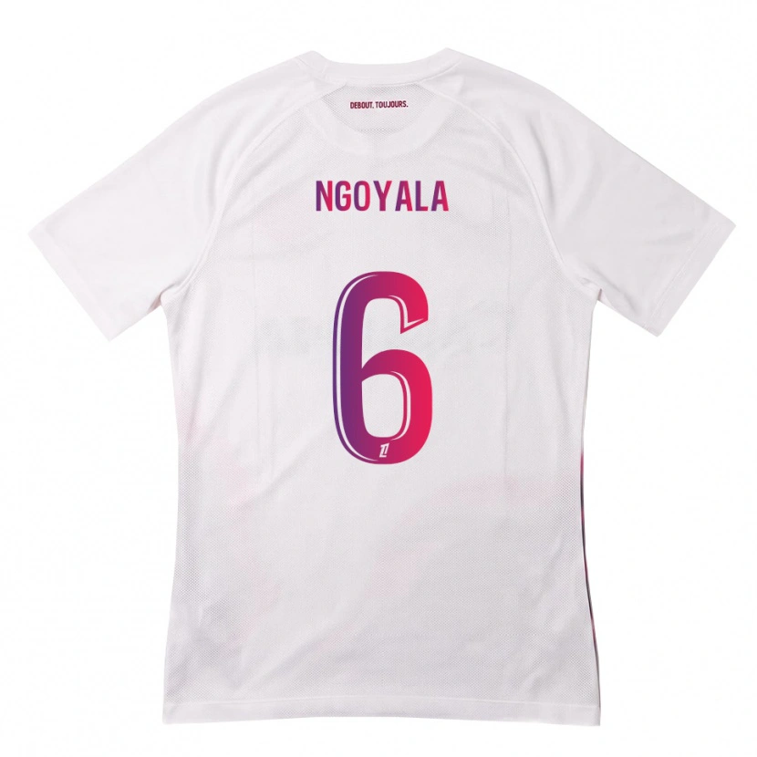 Danxen Enfant Maillot Frédéric Efuele Ngoyala #6 Blanc Rose Violet Tenues Extérieur 2026/27 T-Shirt
