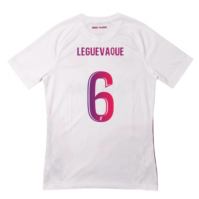 Danxen Enfant Maillot Laurie Leguevaque #6 Blanc Rose Violet Tenues Extérieur 2026/27 T-Shirt