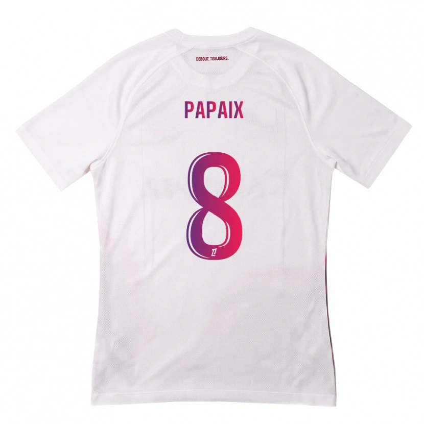 Danxen Enfant Maillot Pauline Papaix #8 Blanc Rose Violet Tenues Extérieur 2026/27 T-Shirt