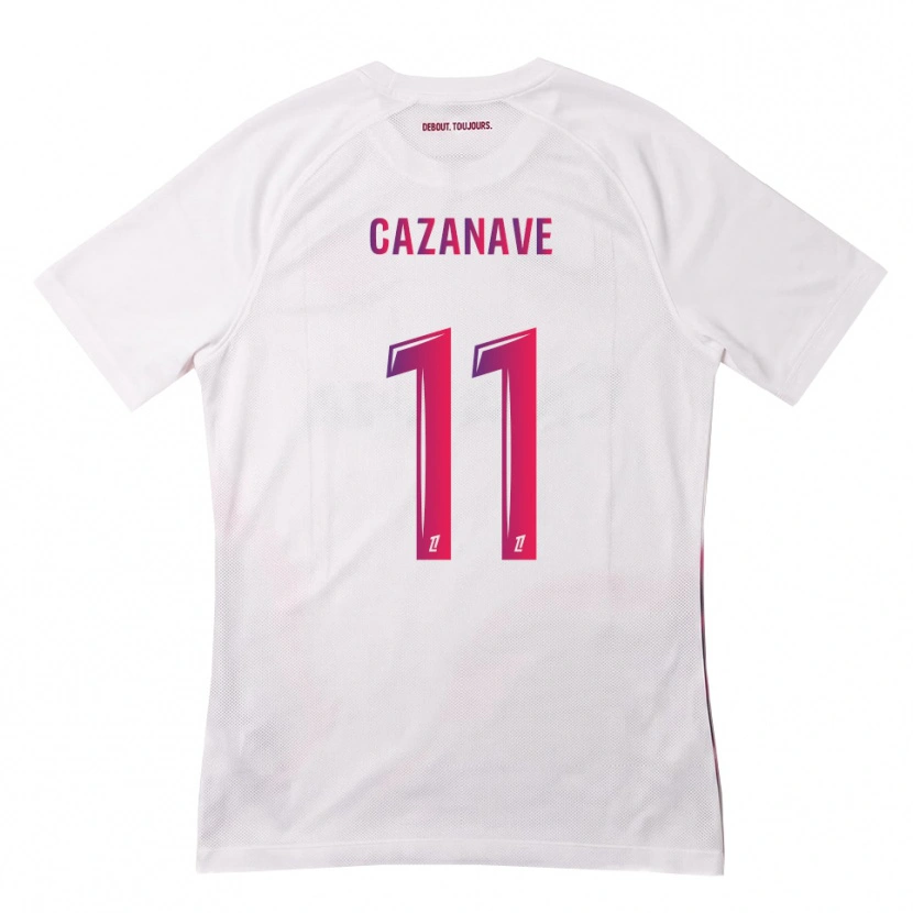 Danxen Enfant Maillot Julie Cazanave #11 Blanc Rose Violet Tenues Extérieur 2026/27 T-Shirt