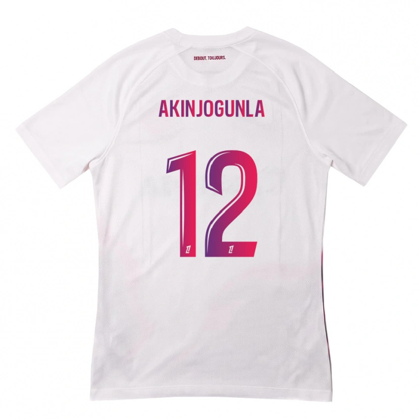 Danxen Enfant Maillot Michaël Akinjogunla #12 Blanc Rose Violet Tenues Extérieur 2026/27 T-Shirt