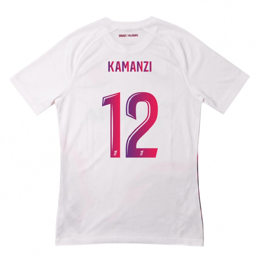 Danxen Enfant Maillot Warren Kamanzi #12 Blanc Rose Violet Tenues Extérieur 2026/27 T-Shirt