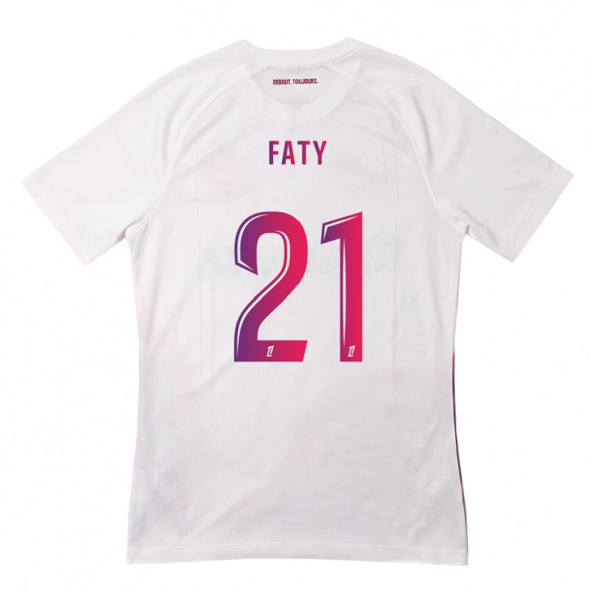 Danxen Enfant Maillot Enzo Faty #21 Blanc Rose Violet Tenues Extérieur 2026/27 T-Shirt