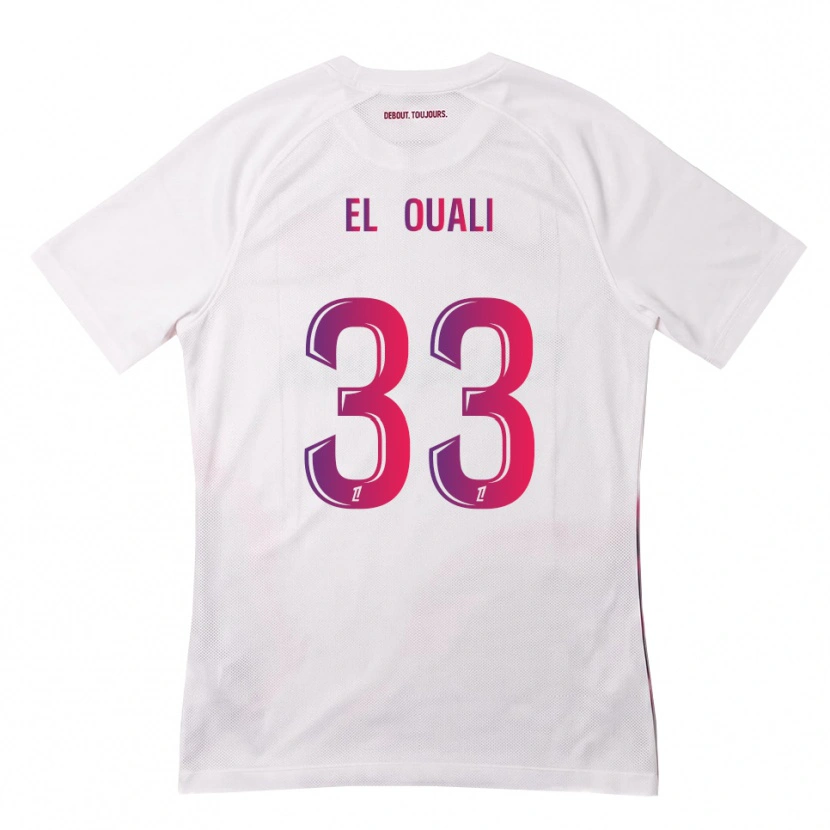 Danxen Enfant Maillot Adam El Ouali #33 Blanc Rose Violet Tenues Extérieur 2026/27 T-Shirt