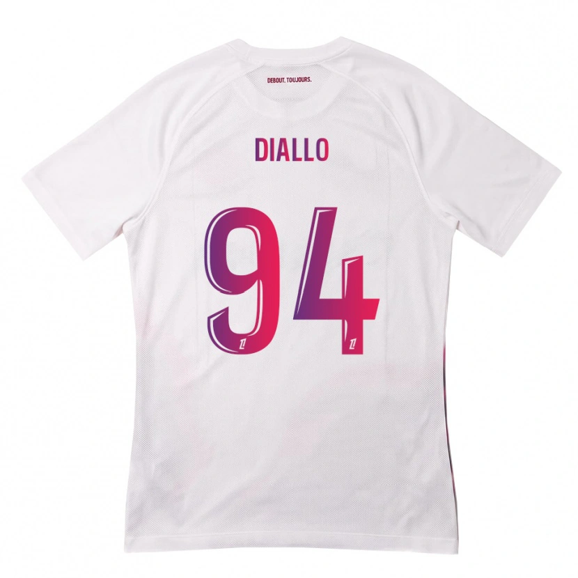 Danxen Enfant Maillot Ismaïl Diallo #94 Blanc Rose Violet Tenues Extérieur 2026/27 T-Shirt