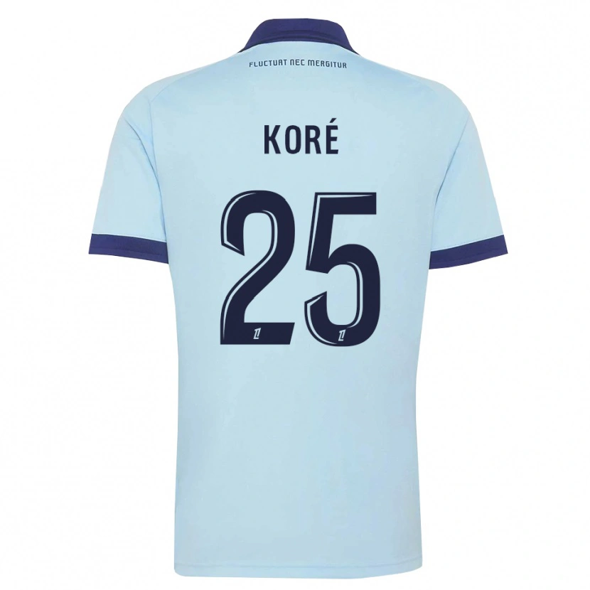 Danxen Enfant Maillot Yoan Koré #25 Bleu Barbeau Noir Tenues Extérieur 2026/27 T-Shirt