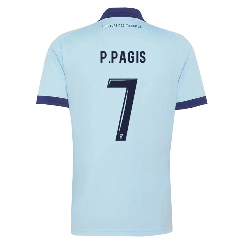 Danxen Enfant Maillot Pablo Pagis #7 Bleu Barbeau Noir Tenues Extérieur 2026/27 T-Shirt