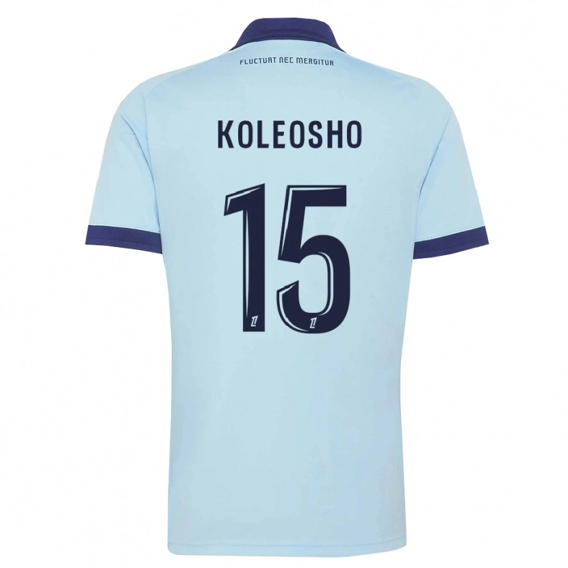 Danxen Enfant Maillot Luca Koleosho #15 Bleu Barbeau Noir Tenues Extérieur 2026/27 T-Shirt