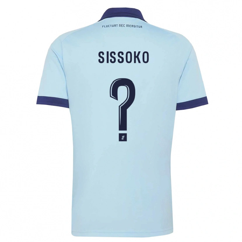 Danxen Enfant Maillot Omar Sissoko #0 Bleu Barbeau Noir Tenues Extérieur 2026/27 T-Shirt