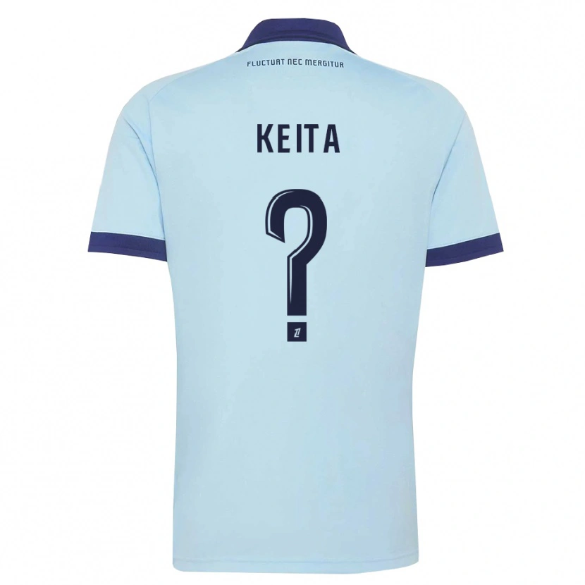 Danxen Enfant Maillot Djibril Keita #0 Bleu Barbeau Noir Tenues Extérieur 2026/27 T-Shirt