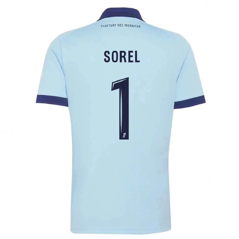 Danxen Enfant Maillot Sacha Sorel #1 Bleu Barbeau Noir Tenues Extérieur 2026/27 T-Shirt