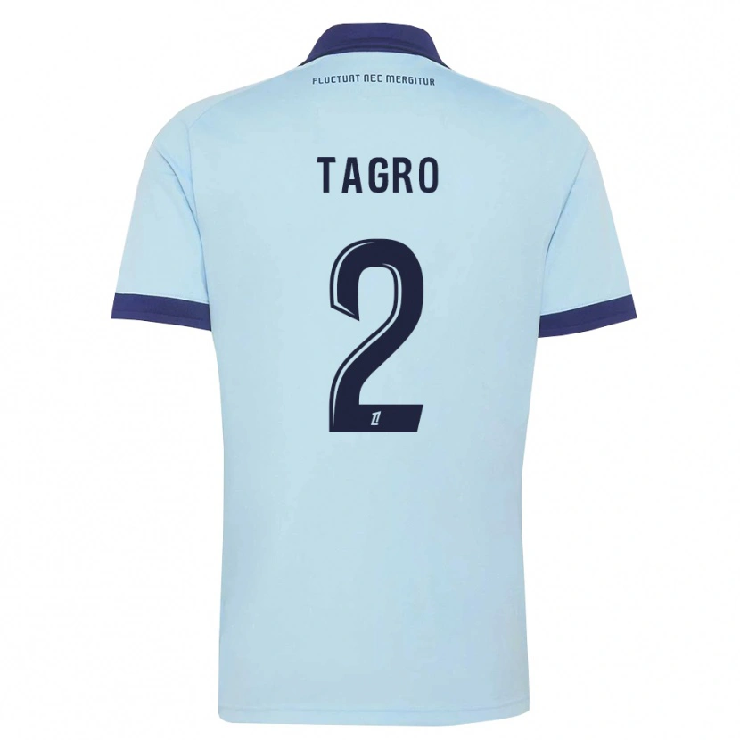 Danxen Enfant Maillot Lucas Tagro #2 Bleu Barbeau Noir Tenues Extérieur 2026/27 T-Shirt