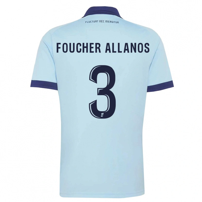 Danxen Enfant Maillot Ismaël Foucher Allanos #3 Bleu Barbeau Noir Tenues Extérieur 2026/27 T-Shirt