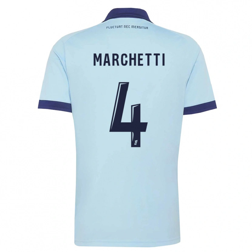 Danxen Enfant Maillot Vincent Marchetti #4 Bleu Barbeau Noir Tenues Extérieur 2026/27 T-Shirt