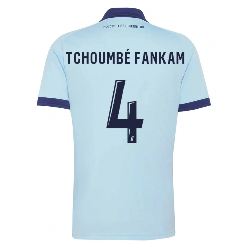 Danxen Enfant Maillot Erwan Tchoumbé Fankam #4 Bleu Barbeau Noir Tenues Extérieur 2026/27 T-Shirt