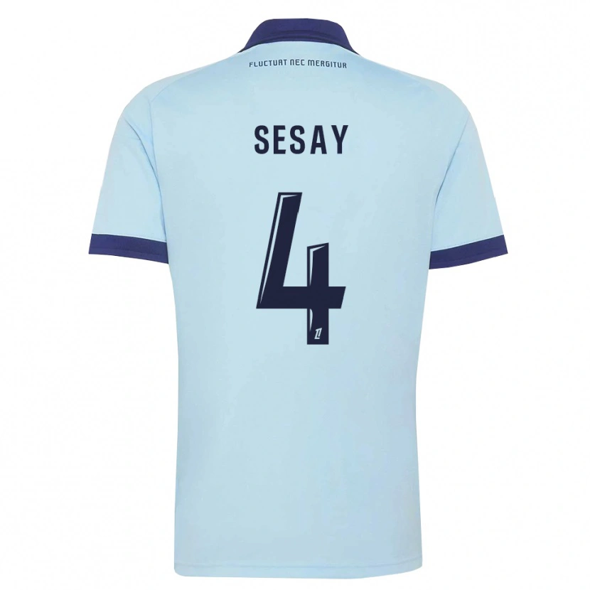 Danxen Enfant Maillot Mohamed Sesay #4 Bleu Barbeau Noir Tenues Extérieur 2026/27 T-Shirt