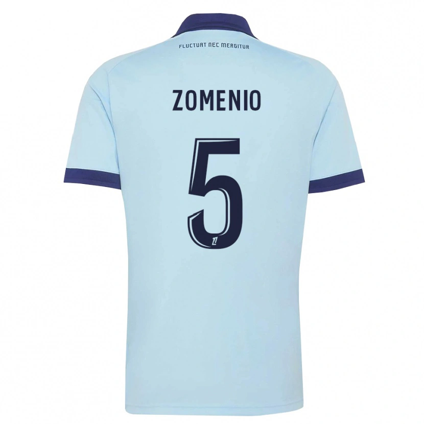 Danxen Enfant Maillot Paco Zomenio #5 Bleu Barbeau Noir Tenues Extérieur 2026/27 T-Shirt