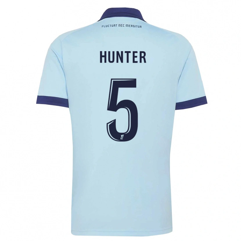 Danxen Enfant Maillot Sarah Hunter #5 Bleu Barbeau Noir Tenues Extérieur 2026/27 T-Shirt