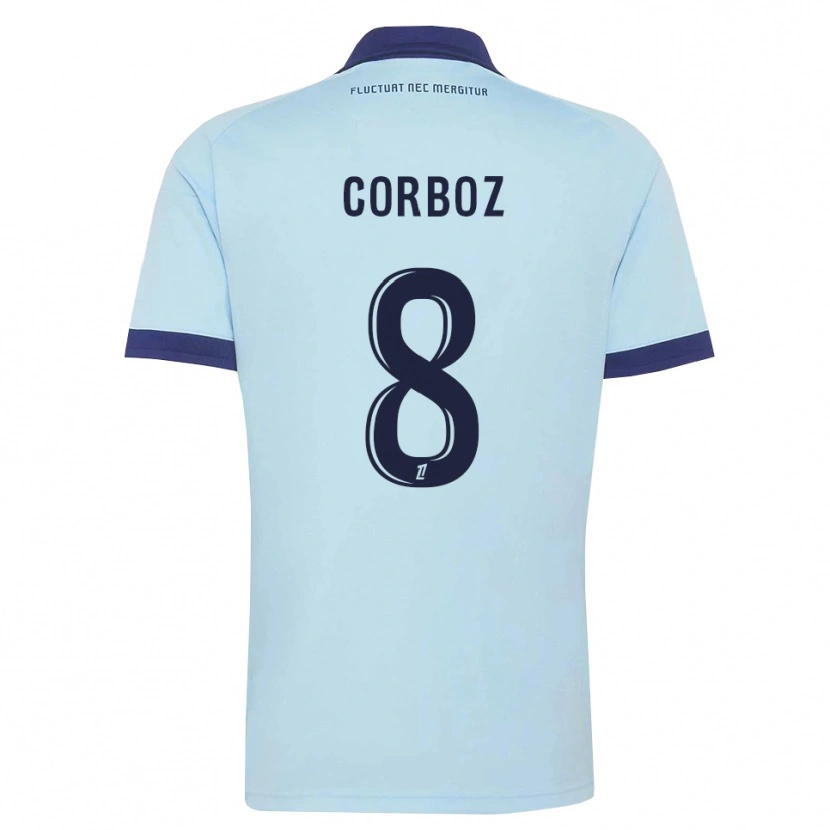Danxen Enfant Maillot Daphné Corboz #8 Bleu Barbeau Noir Tenues Extérieur 2026/27 T-Shirt
