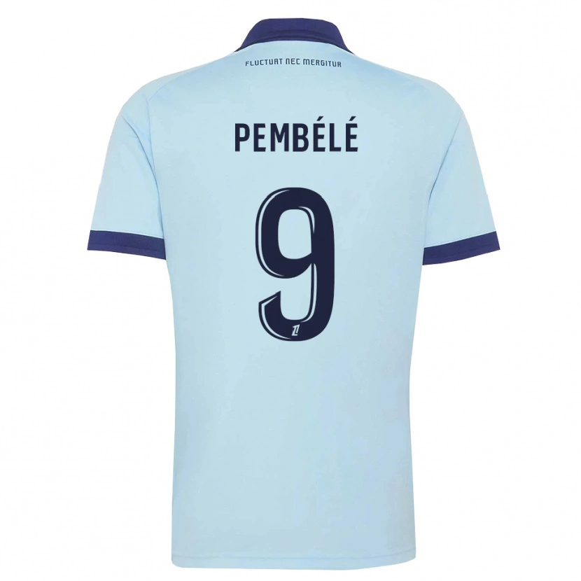 Danxen Enfant Maillot Andy Pembélé #9 Bleu Barbeau Noir Tenues Extérieur 2026/27 T-Shirt