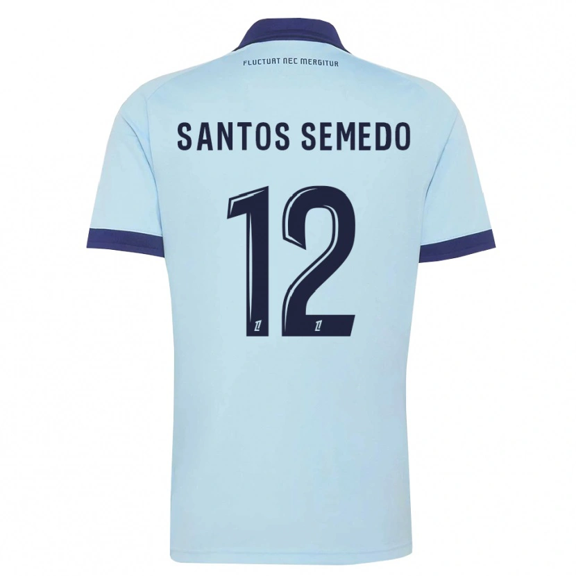 Danxen Enfant Maillot Ilyes Dos Santos Semedo #12 Bleu Barbeau Noir Tenues Extérieur 2026/27 T-Shirt