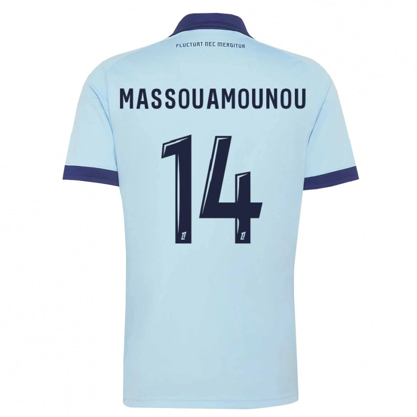 Danxen Enfant Maillot Patino Massouamounou #14 Bleu Barbeau Noir Tenues Extérieur 2026/27 T-Shirt