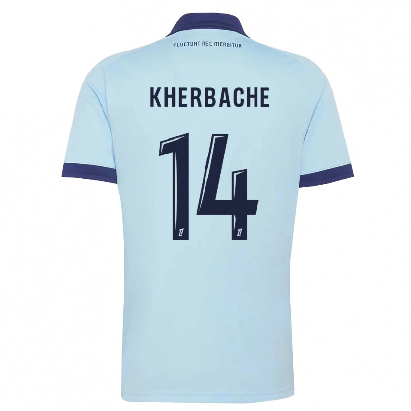 Danxen Enfant Maillot Yoann Kherbache #14 Bleu Barbeau Noir Tenues Extérieur 2026/27 T-Shirt
