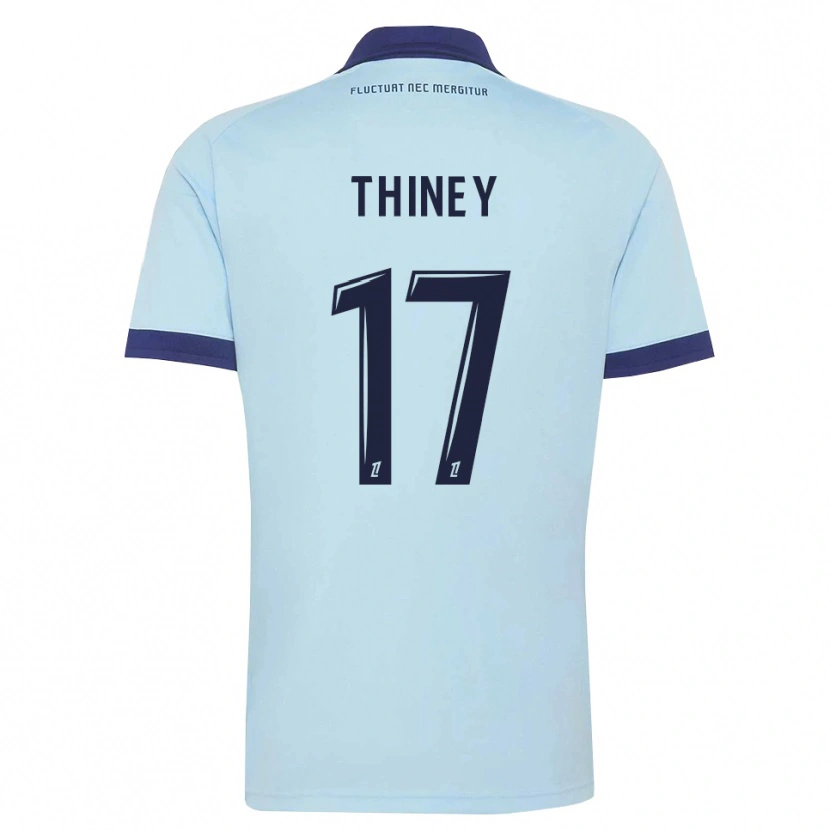 Danxen Enfant Maillot Gaëtane Thiney #17 Bleu Barbeau Noir Tenues Extérieur 2026/27 T-Shirt