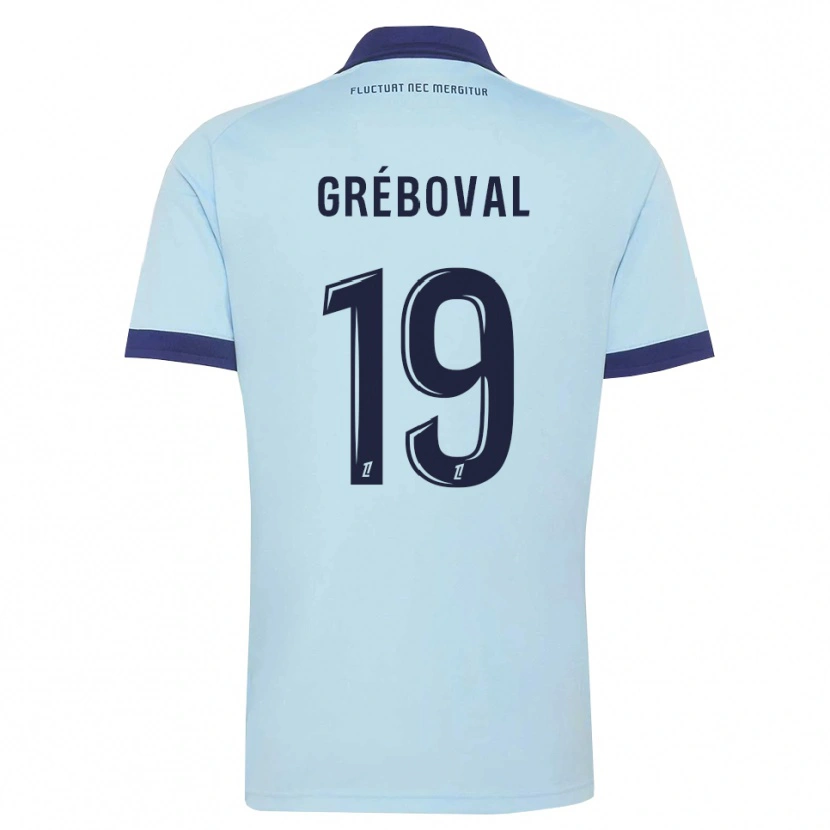 Danxen Enfant Maillot Théa Gréboval #19 Bleu Barbeau Noir Tenues Extérieur 2026/27 T-Shirt