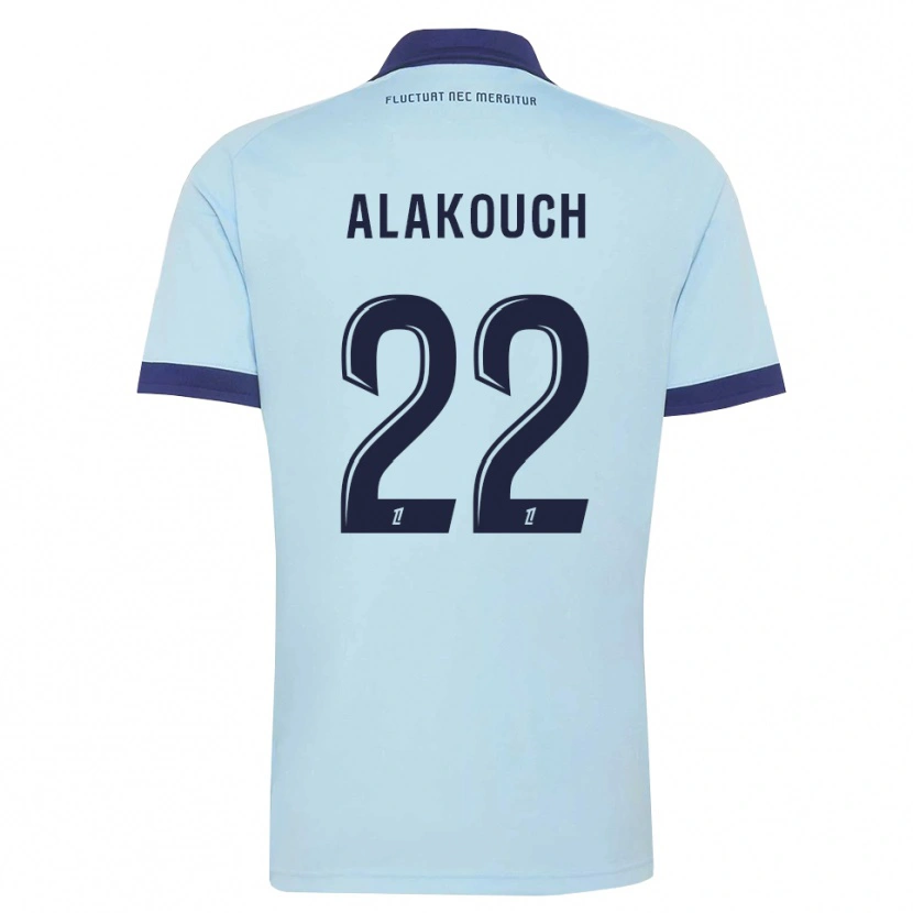 Danxen Enfant Maillot Sofiane Alakouch #22 Bleu Barbeau Noir Tenues Extérieur 2026/27 T-Shirt