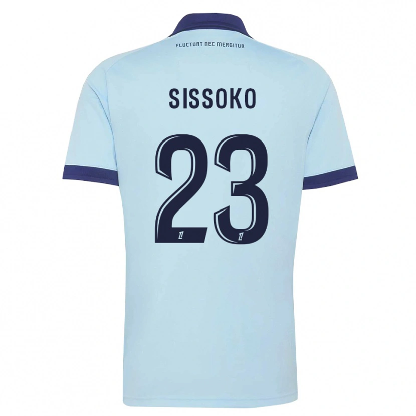 Danxen Enfant Maillot Teninsoun Sissoko #23 Bleu Barbeau Noir Tenues Extérieur 2026/27 T-Shirt