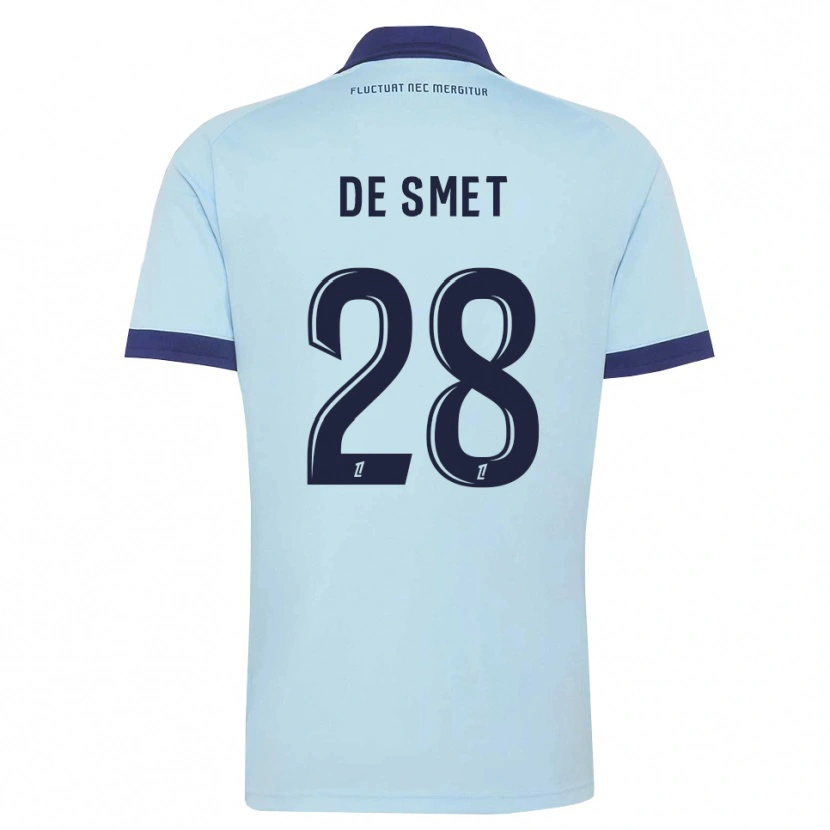 Danxen Enfant Maillot Thibault De Smet #28 Bleu Barbeau Noir Tenues Extérieur 2026/27 T-Shirt