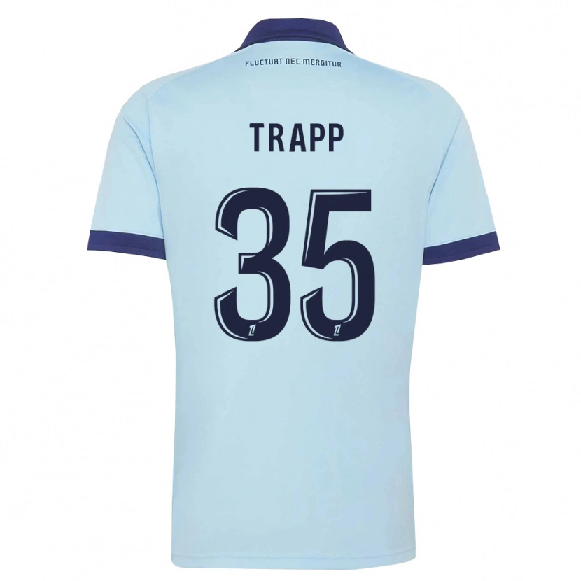Danxen Enfant Maillot Kevin Trapp #35 Bleu Barbeau Noir Tenues Extérieur 2026/27 T-Shirt