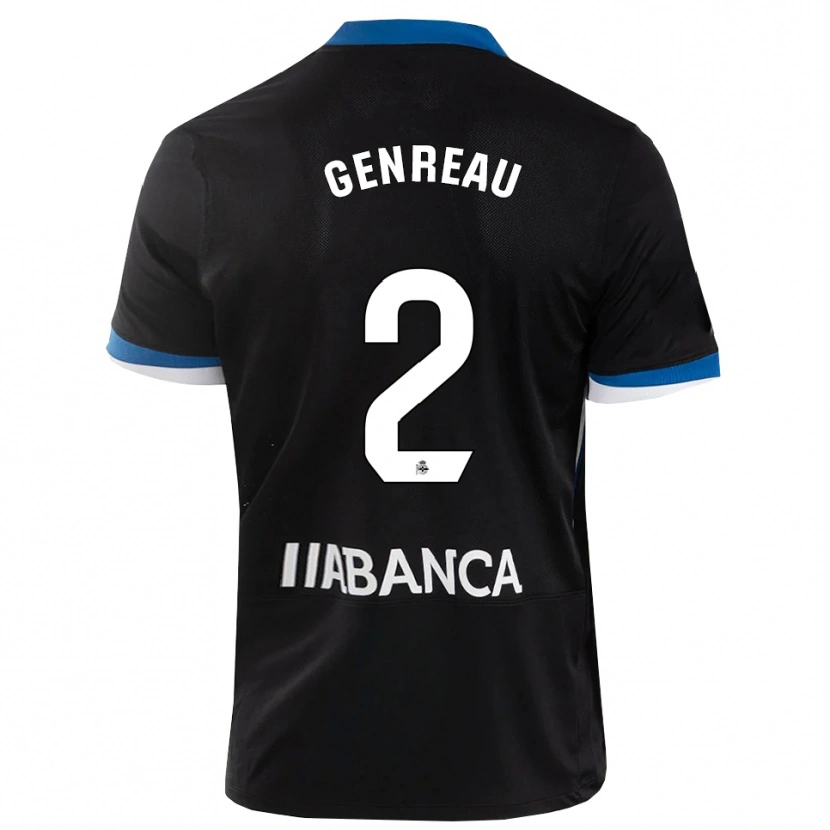 Danxen Enfant Maillot Denis Genreau #2 Noir Bleu Blanc Tenues Extérieur 2026/27 T-Shirt