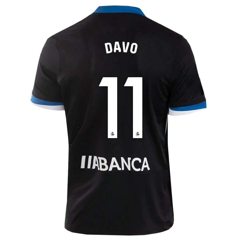 Danxen Enfant Maillot Davo #11 Noir Bleu Blanc Tenues Extérieur 2026/27 T-Shirt