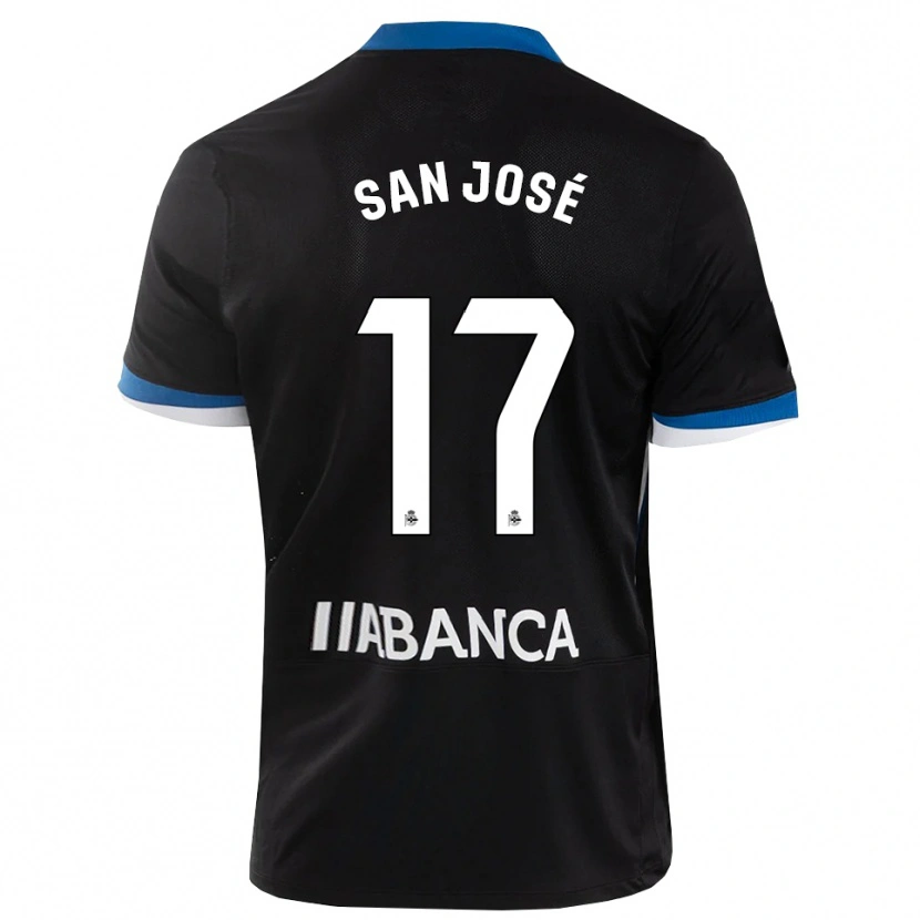 Danxen Enfant Maillot Koke San José #17 Noir Bleu Blanc Tenues Extérieur 2026/27 T-Shirt